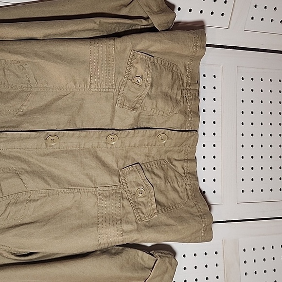 Eddie Bauer Size Medium Linen Blend Khaki Jacket - Picture 2 of 10